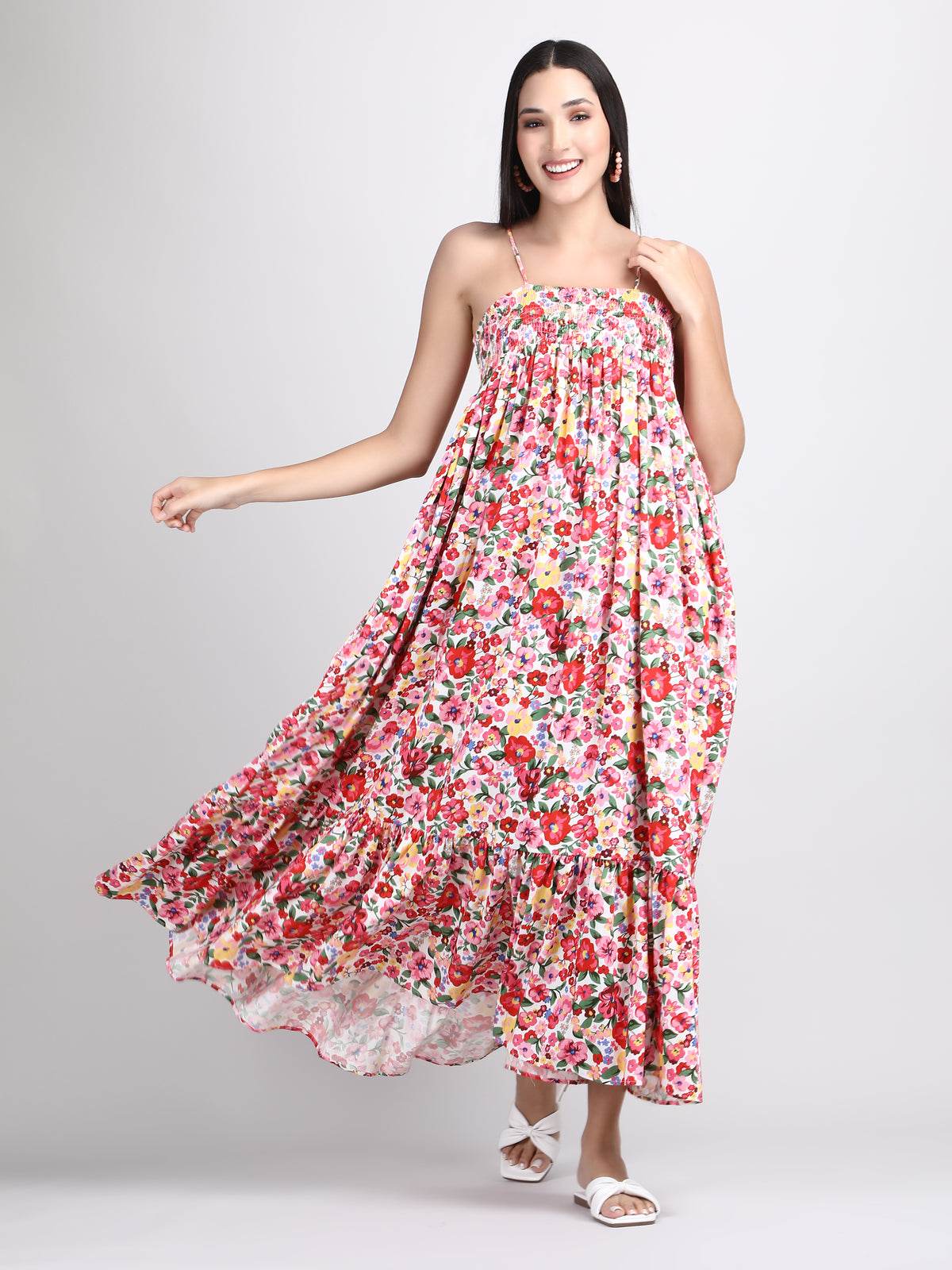 Organic Cotton Pink Summer  Floral Dress