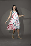 Short sleeve 100% organic cotton tie-dye summer luxury dress