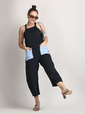 Trendy patched pocket organic cotton jumpsuit