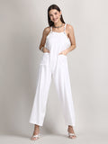 Comfy and cool summer organic white jumpsuit