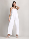 Comfy and cool summer organic white jumpsuit