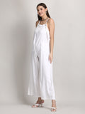 Comfy and cool summer organic white jumpsuit