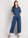 Organic cotton blue jumpsuit