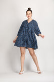 Organic cotton short blue dress