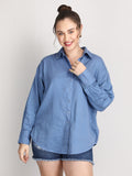 Blue organic cotton soft spring shirt