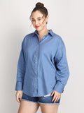 Blue organic cotton soft spring shirt