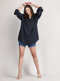 Organic cotton soft black luxury shirt top