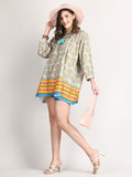 Multicolor organic cotton boho top